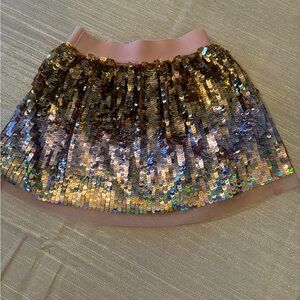 Sequin Embellished Pink and Gold Skirt